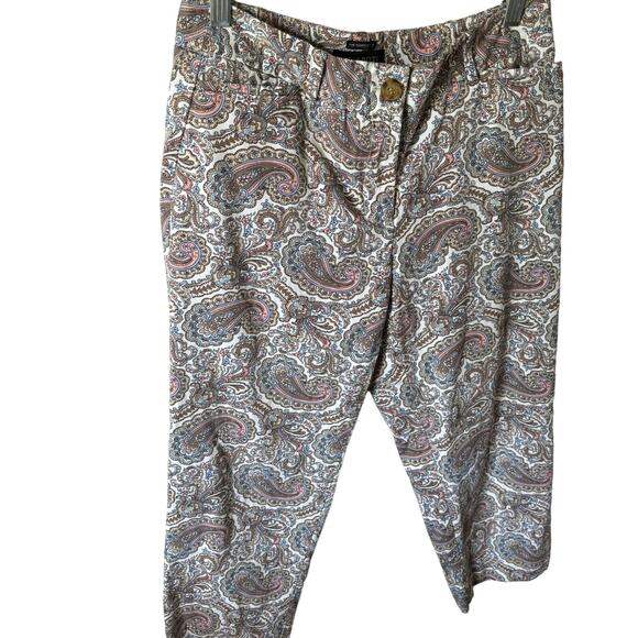 Talbots The Perfect Crop Paisley Pattern Ankle Length Pants Women's Petite 4P - Picture 2 of 10
